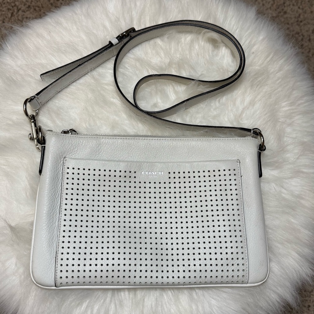 Coach white Perforated Crossbody Bag